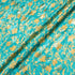 Yellow Floral & Lace Printed Turquoise Silk Metallic Jacquard (A 1.60m Piece)