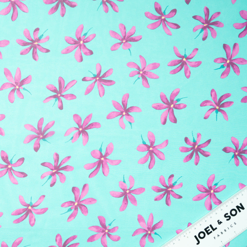 Fuchsia Pink Floral Printed Pure Silk Georgette