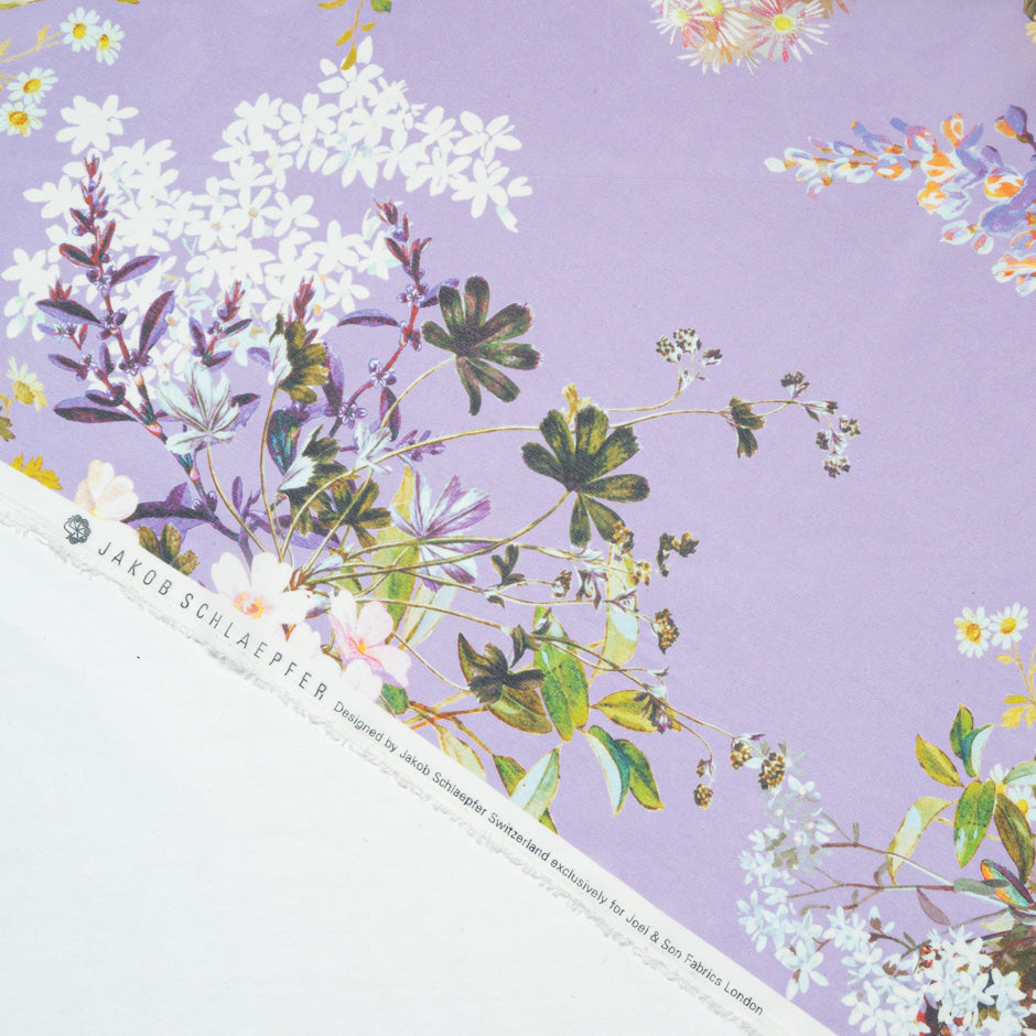 Floral Printed Lilac Pure Silk Georgette