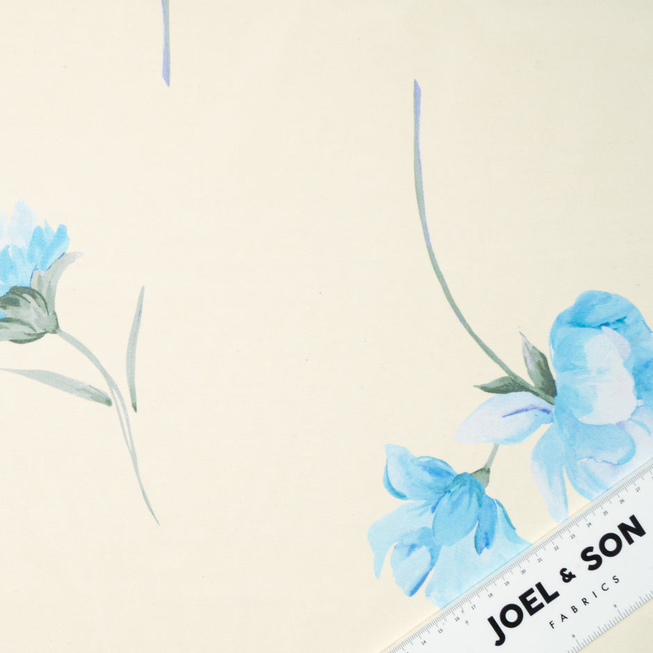 Blue Rose Printed Pure Silk Georgette