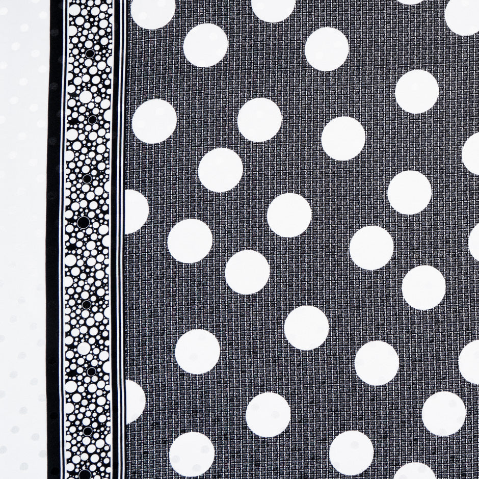 White Spotted Black Pure Silk Jacquard (A 2.80m Piece)