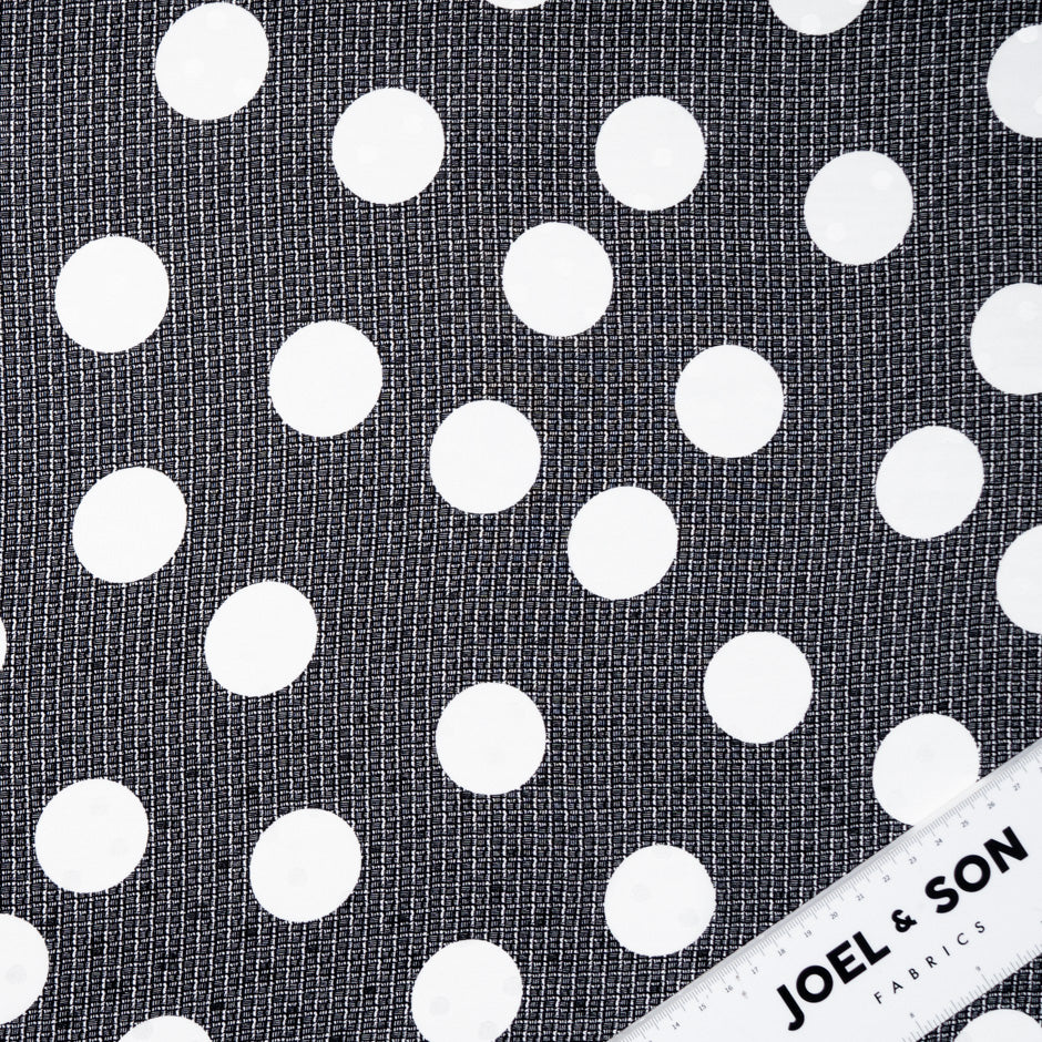 White Spotted Black Pure Silk Jacquard (A 2.80m Piece)