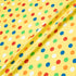 Multi-Coloured Spot Printed Yellow Silk Jacquard