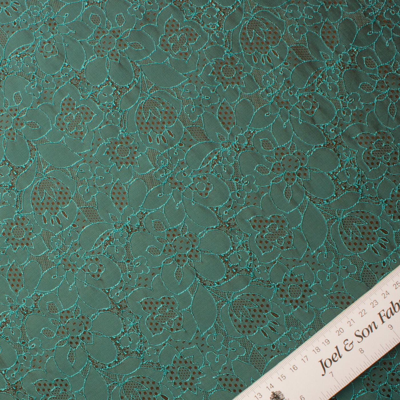 Turquoise & Brown Polka Dot Cloqué