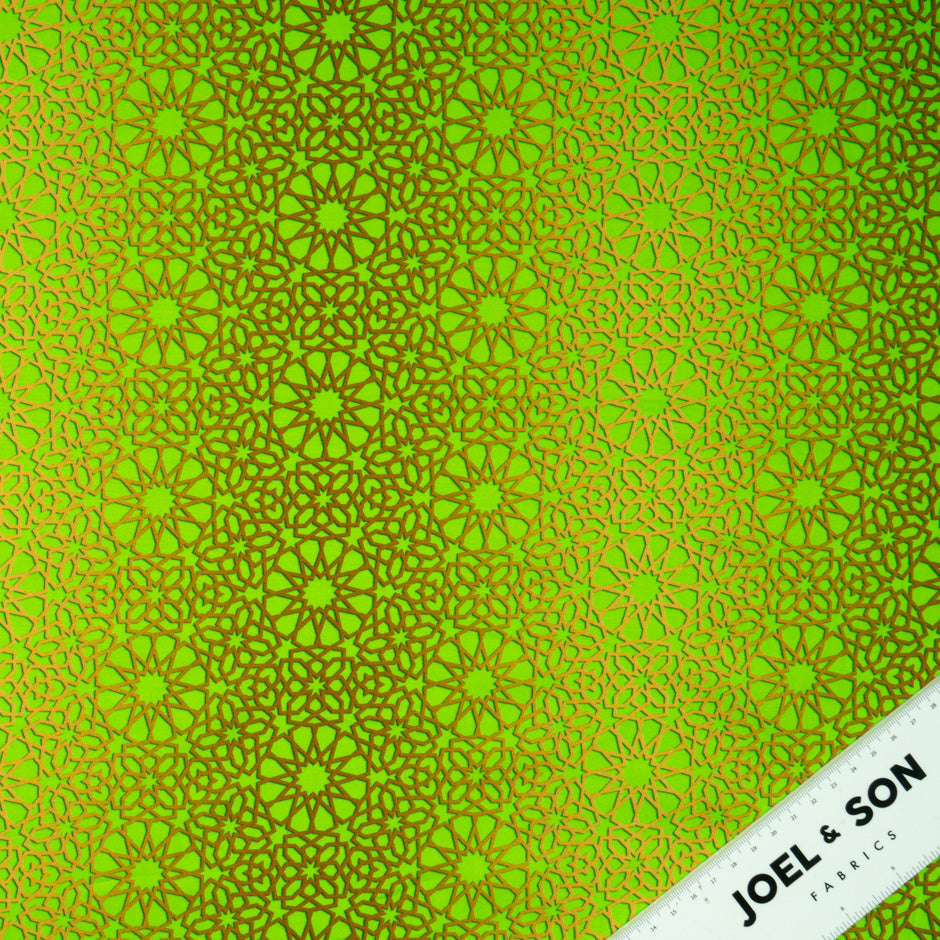 Bright Green Kaleidoscopic Printed Superfine Cotton