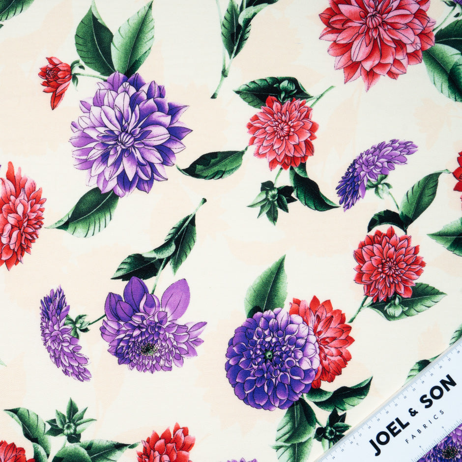 Red & Purple Gerber Printed Pure Wool