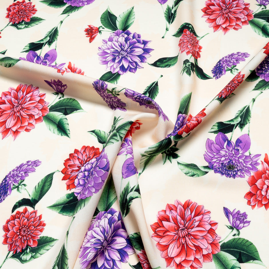 Red & Purple Gerber Printed Pure Wool