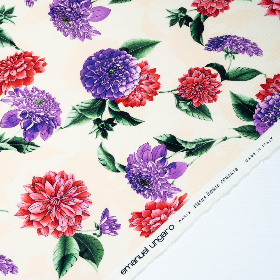 Red & Purple Gerber Printed Pure Wool