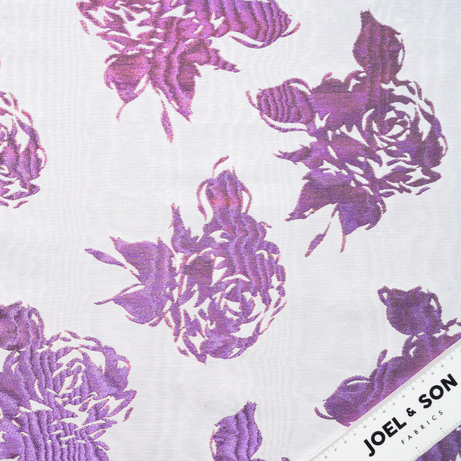 Metallic Pink & Purple Floral Brocade