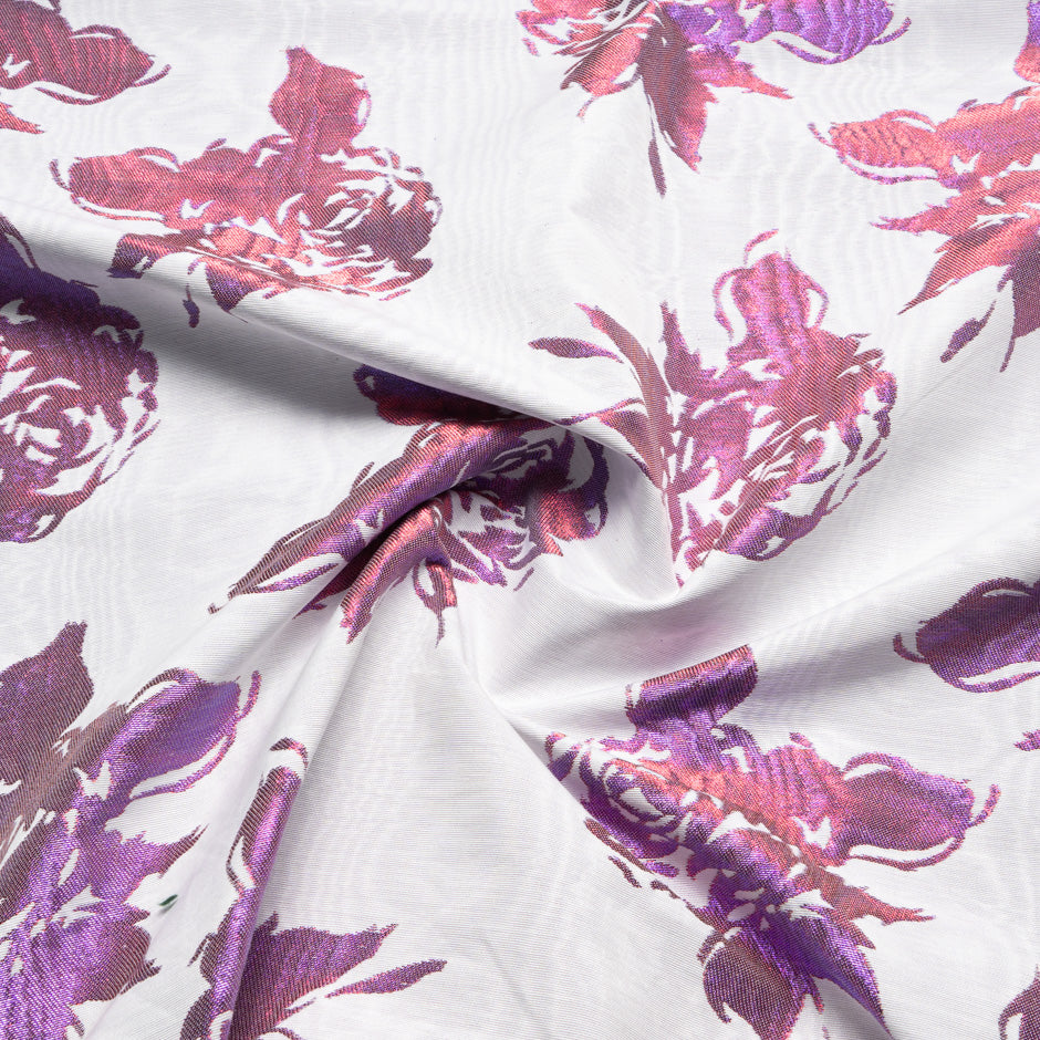 Metallic Pink & Purple Floral Brocade