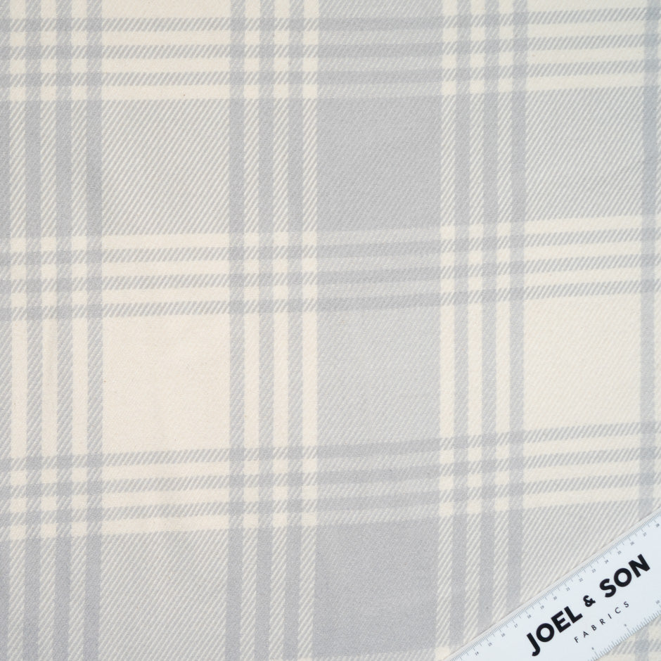 Soft Grey & Cream Checkered Pure Wool