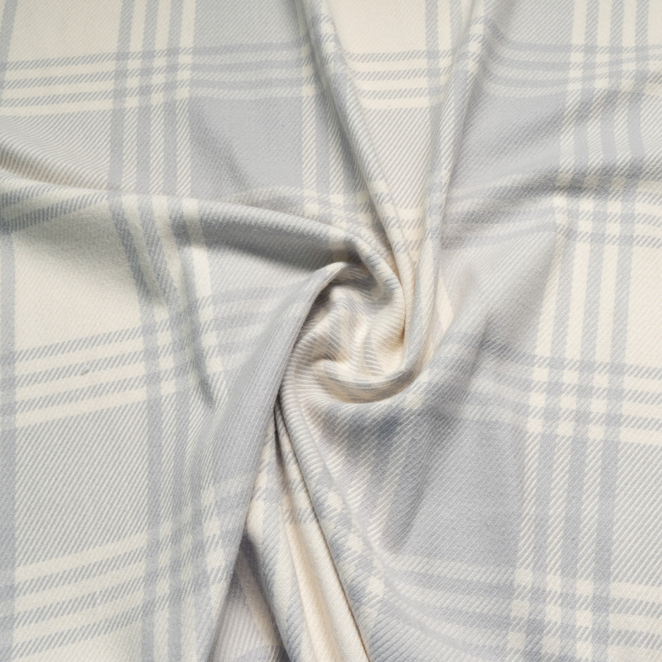 Soft Grey & Cream Checkered Pure Wool