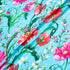 Fuchsia Floral Printed Sky Blue Silk Jacquard