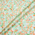 Orange Floral Printed Green Silk Jacquard