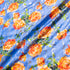 Orange Rose Printed Blue Silk Jacquard