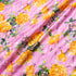 Soft Orange Rose Printed Pink Silk Jacquard