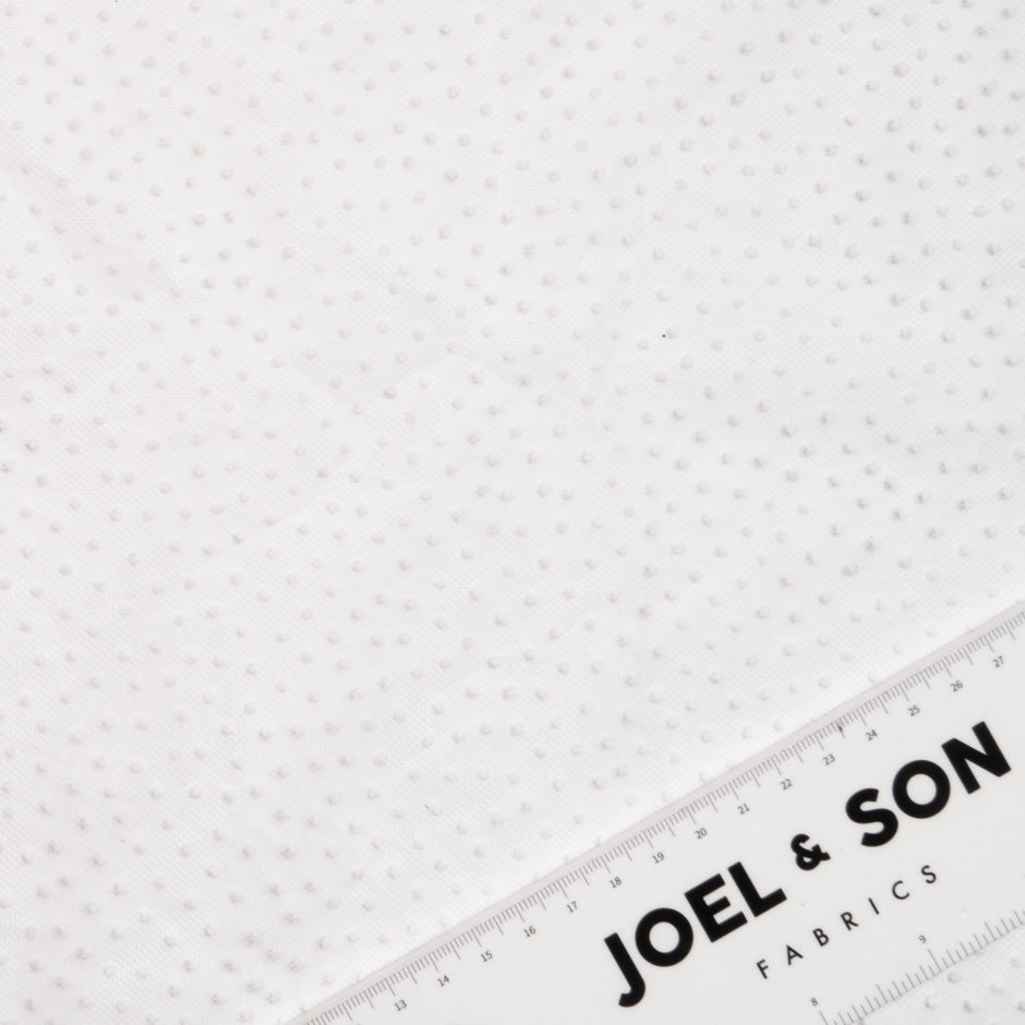 Ivory Flock Spotted White Tulle