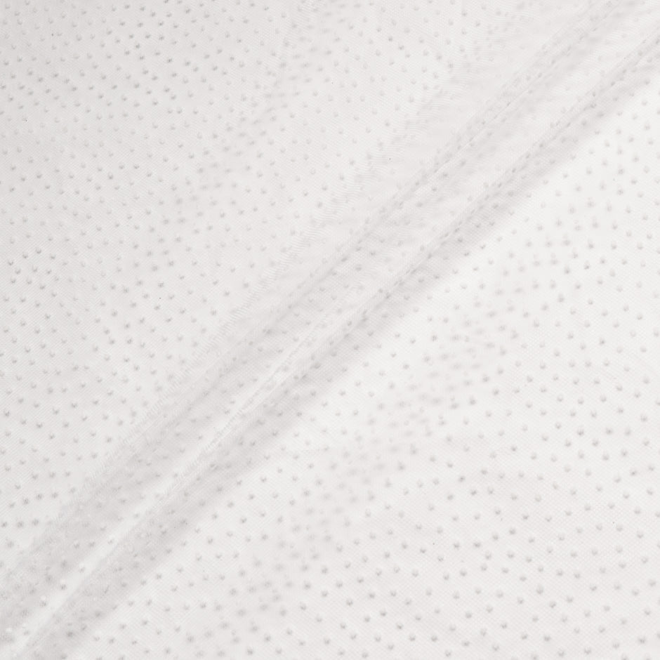 Ivory Flock Spotted White Tulle