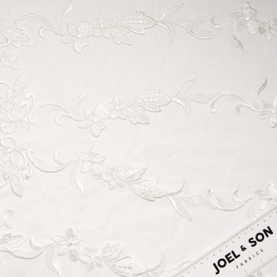 Ivory Floral Embroidered Tulle