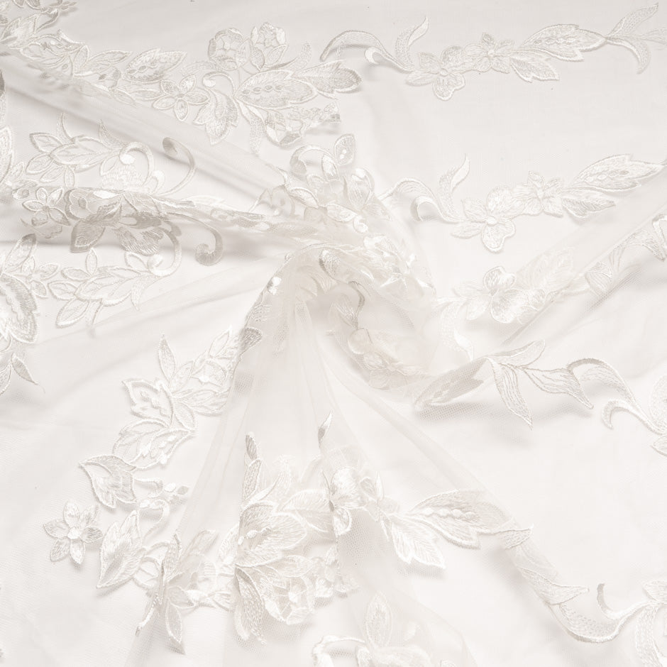 Ivory Floral Embroidered Tulle