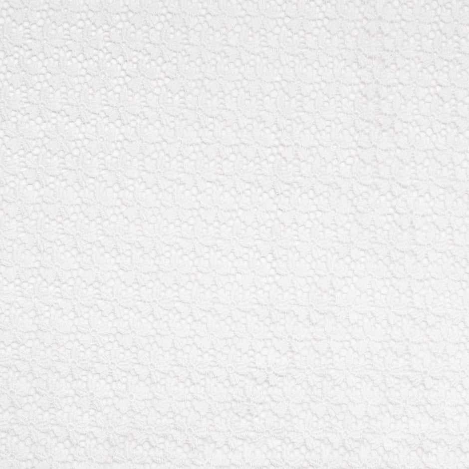 White Geometric Floral Guipure Lace