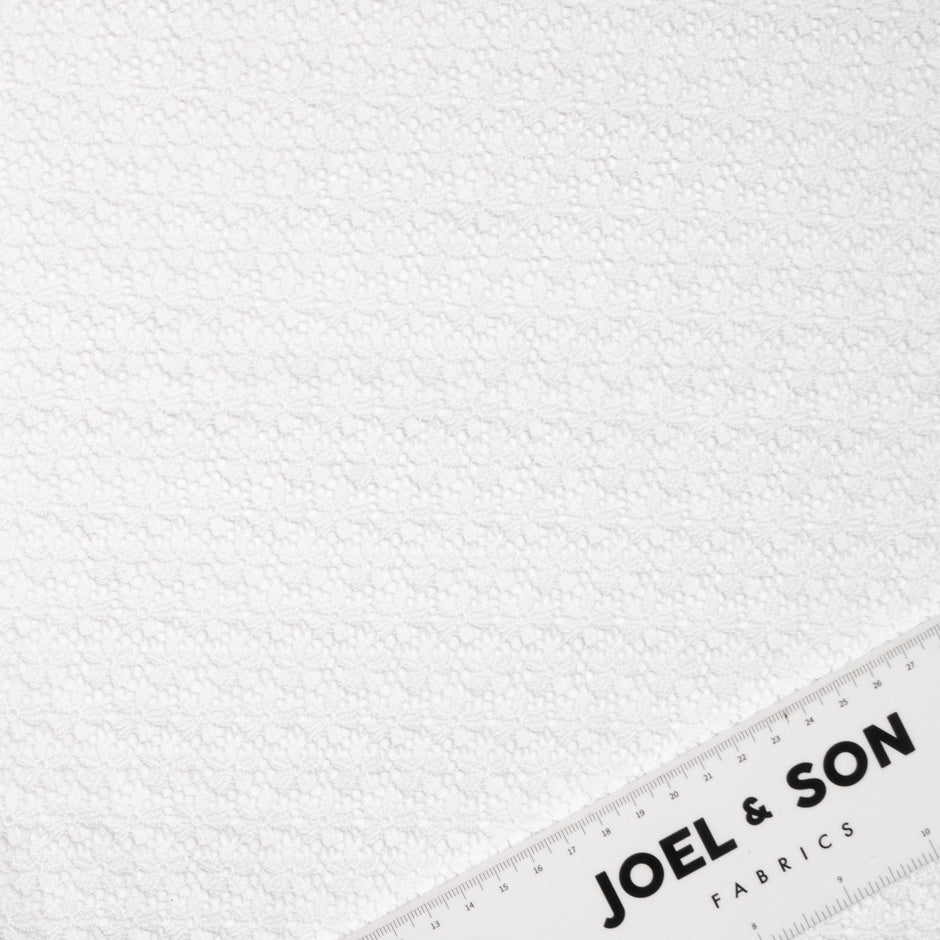 White Geometric Floral Guipure Lace