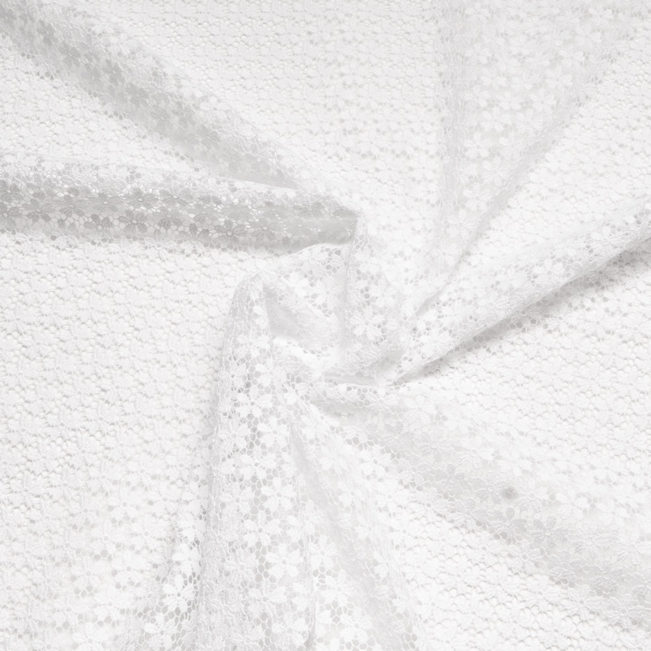 White Geometric Floral Guipure Lace