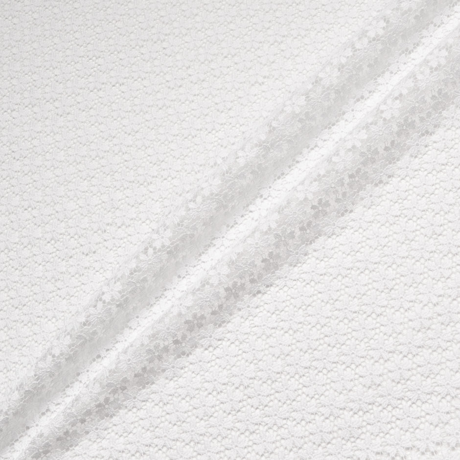 White Geometric Floral Guipure Lace