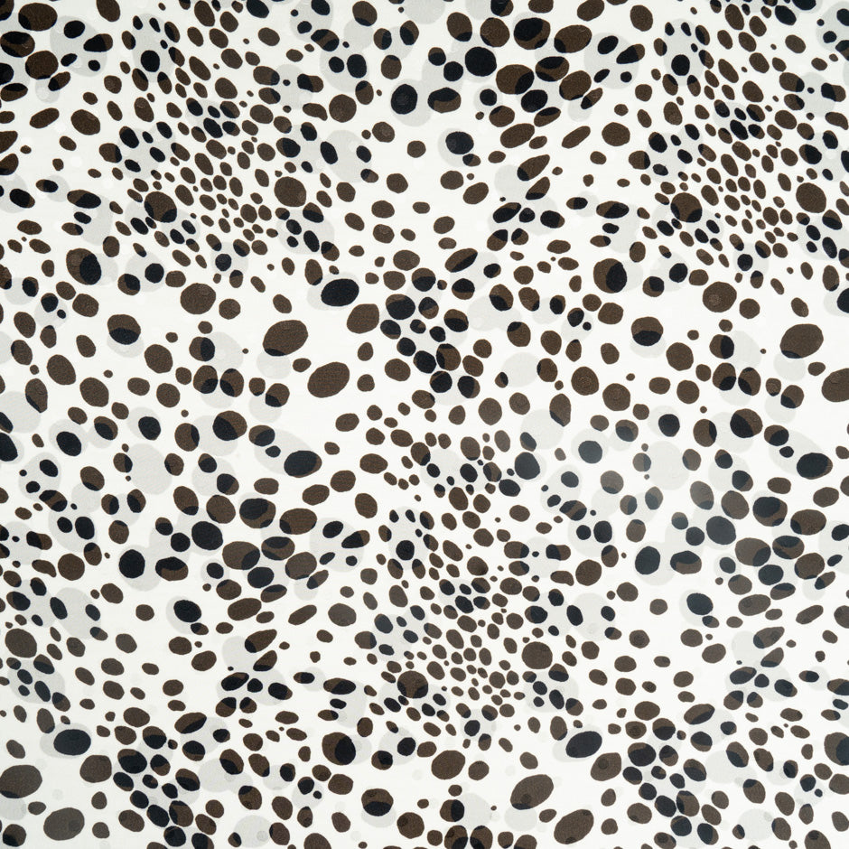 Black Spotted Pure Silk Jacquard