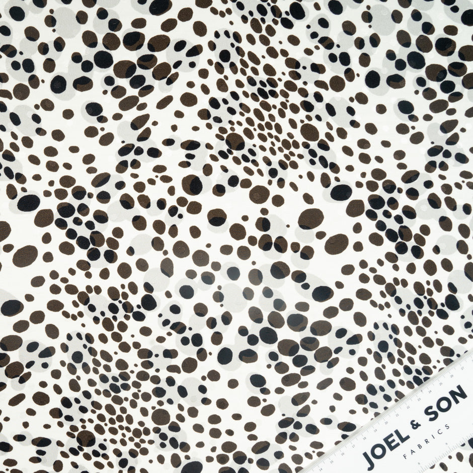Black Spotted Pure Silk Jacquard