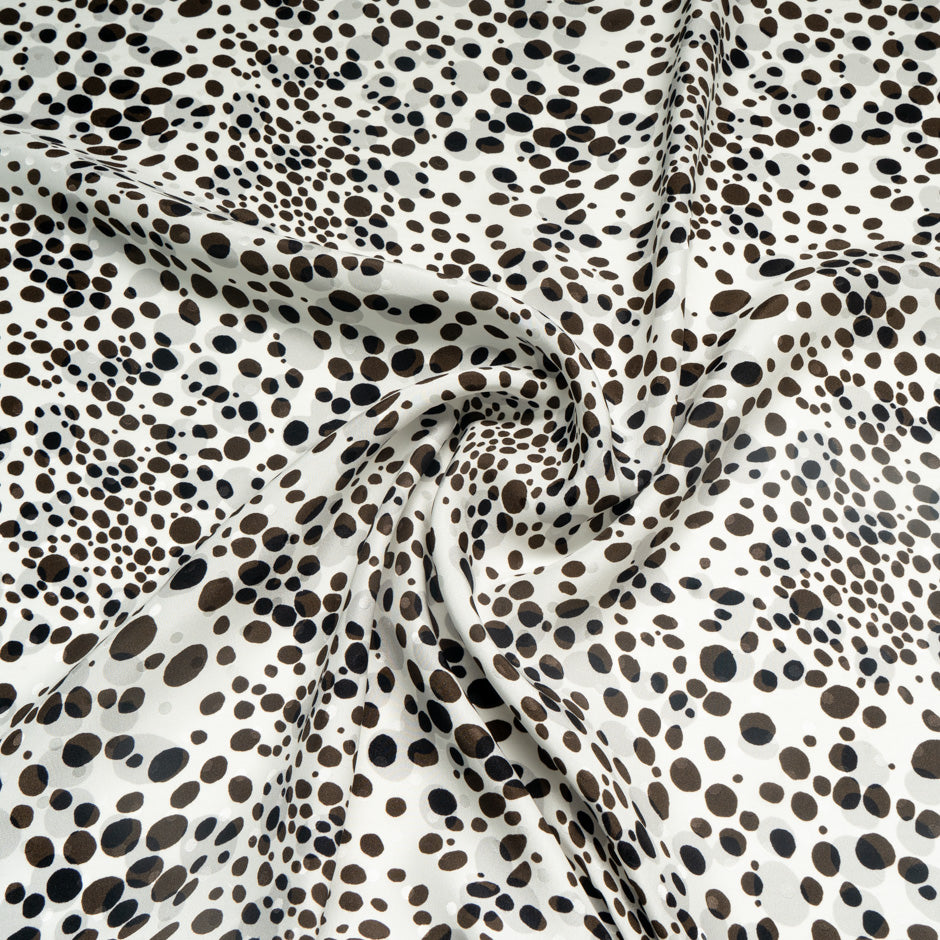 Black Spotted Pure Silk Jacquard