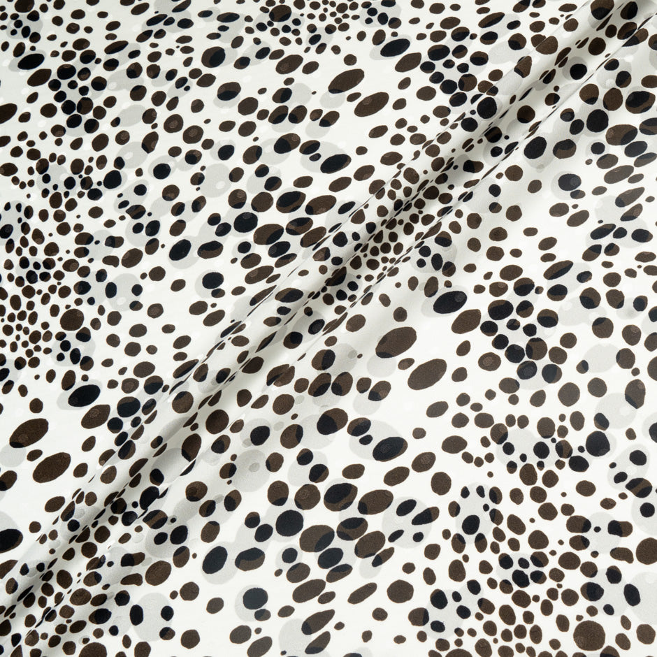 Black Spotted Pure Silk Jacquard