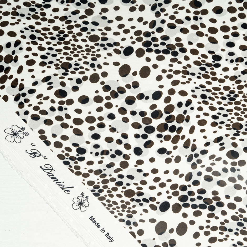 Black Spotted Pure Silk Jacquard