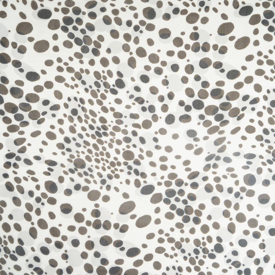 Black Spotted Pure Silk Georgette