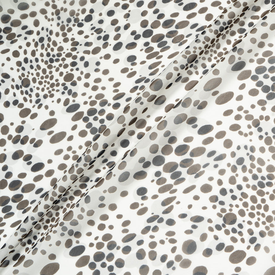 Black Spotted Pure Silk Georgette