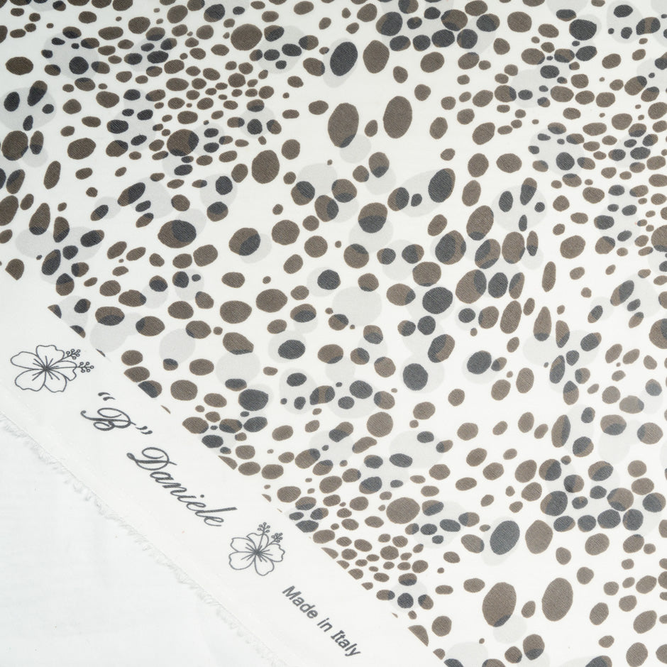 Black Spotted Pure Silk Georgette