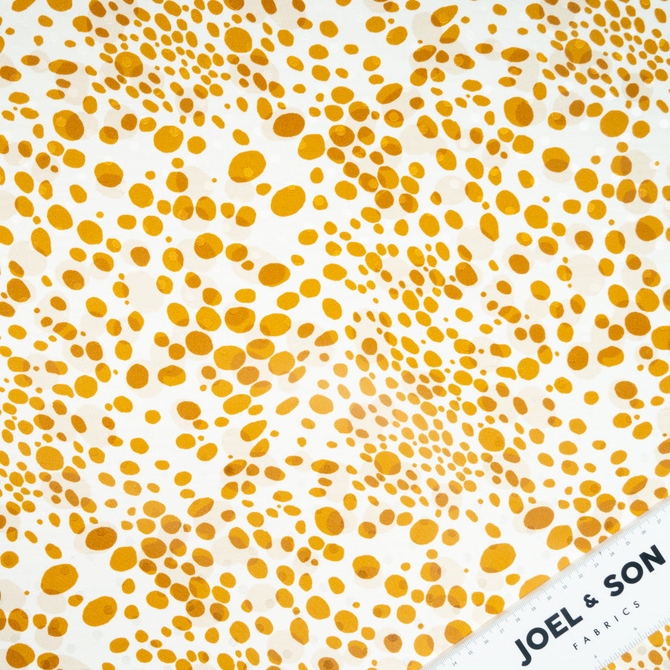 Mustard Yellow Spotted Pure Silk Jacquard (A 2.20m Piece)