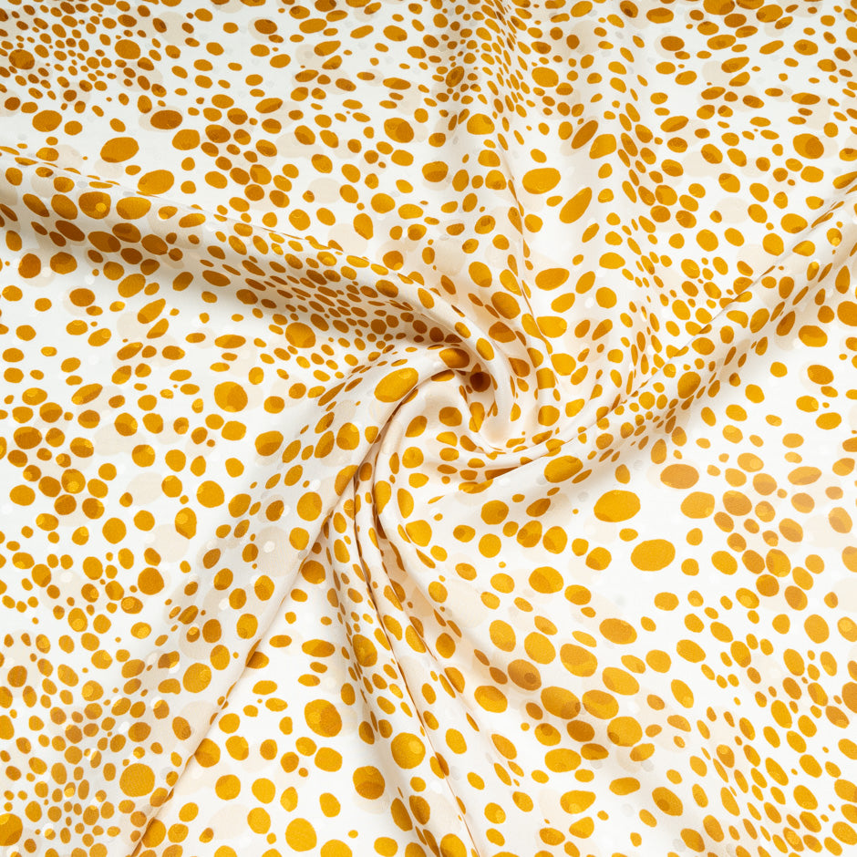 Mustard Yellow Spotted Pure Silk Jacquard (A 2.20m Piece)
