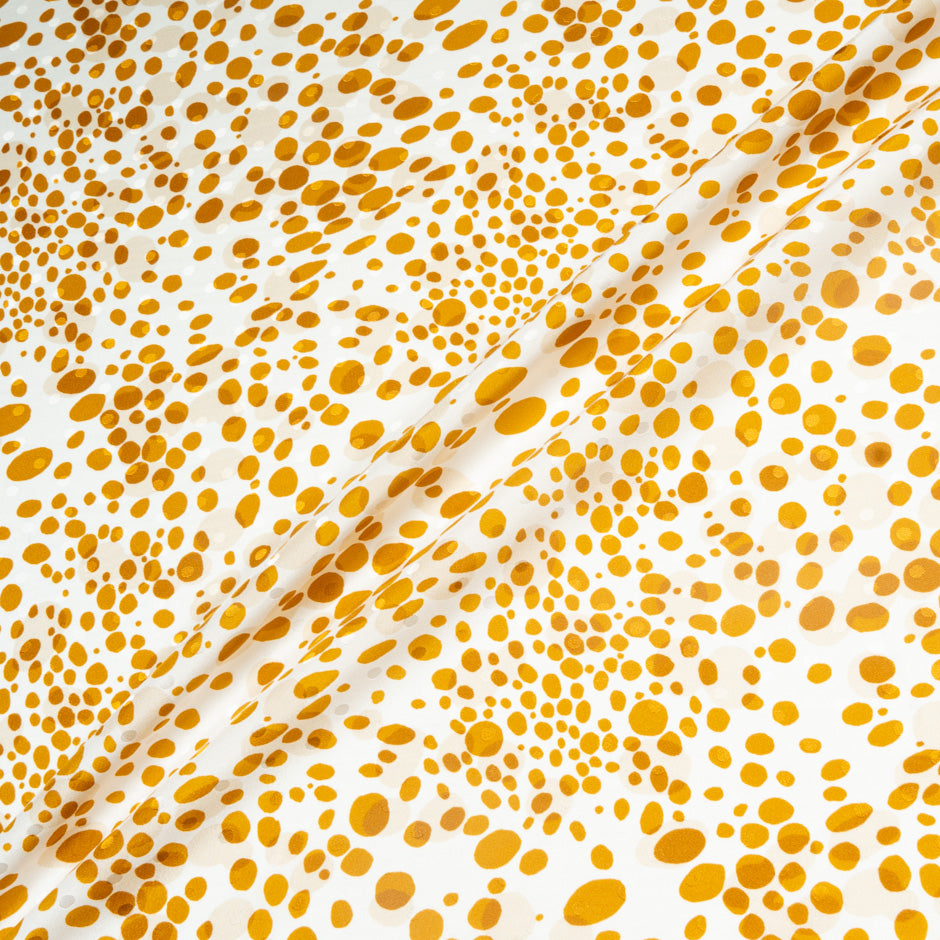 Mustard Yellow Spotted Pure Silk Jacquard (A 2.20m Piece)