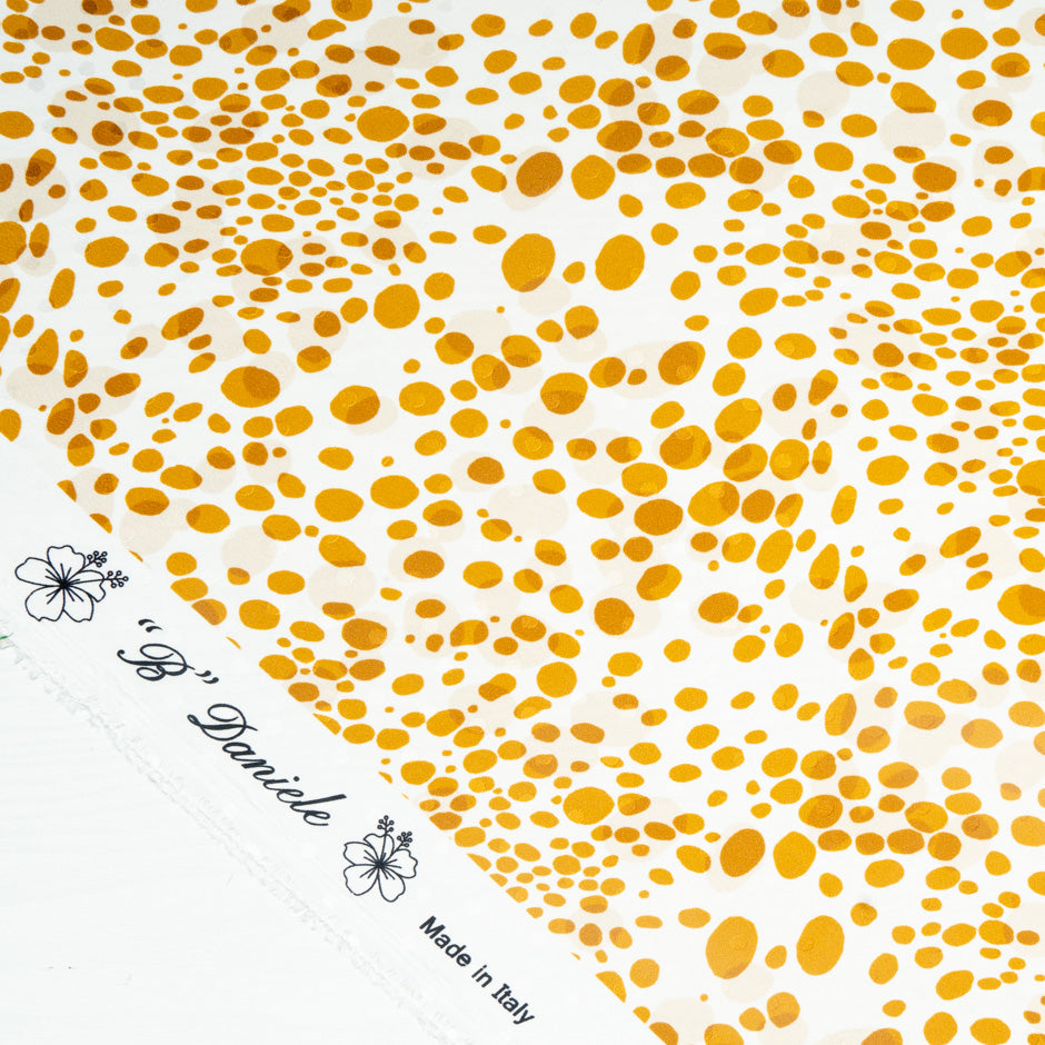 Mustard Yellow Spotted Pure Silk Jacquard (A 2.20m Piece)