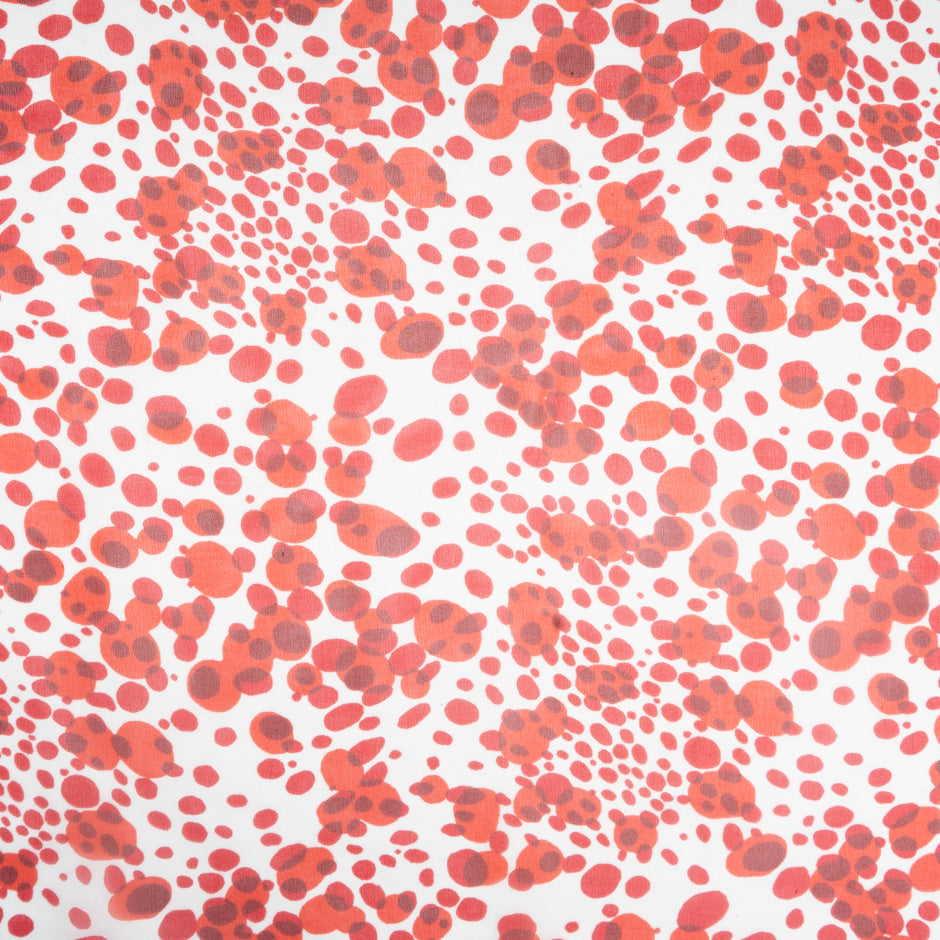 Deep Red Spotted Pure Silk Georgette