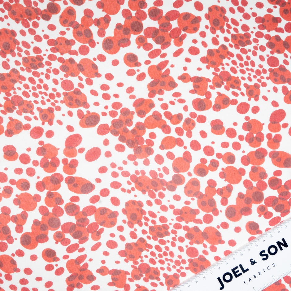 Deep Red Spotted Pure Silk Georgette