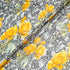 Yellow Rose & Black Lace Printed Pure Silk Georgette