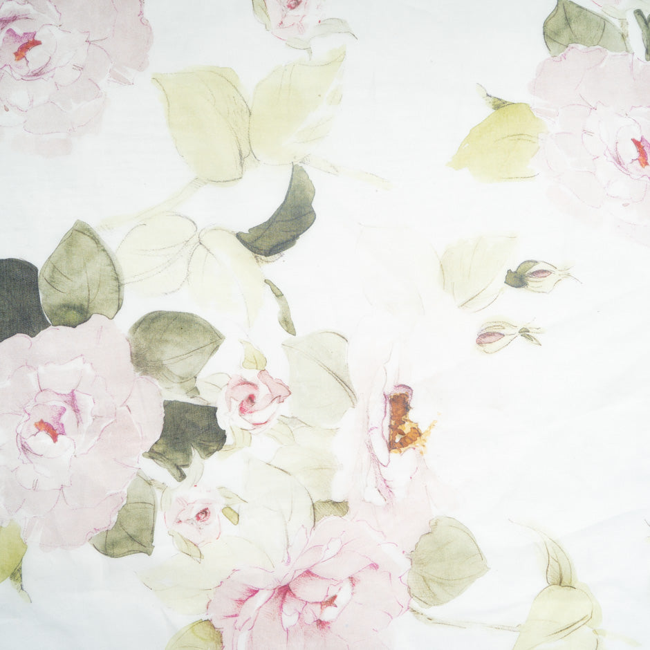 'Water Colour' Floral Printed Pure Silk Organza