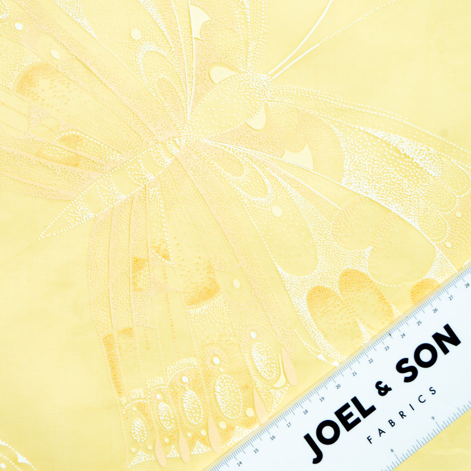 Yellow Butterfly Vision Printed Silk Organza