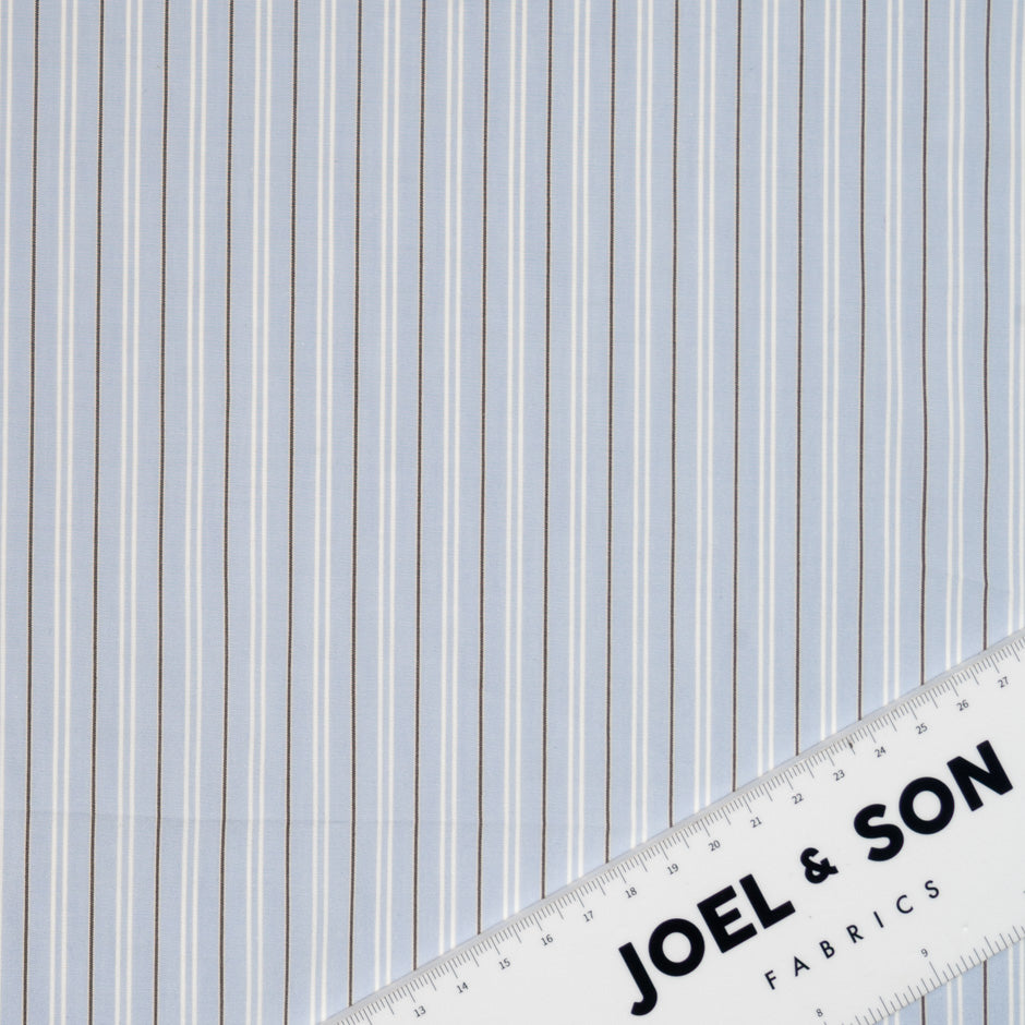 Brown & White Striped Pure Cotton Shirting