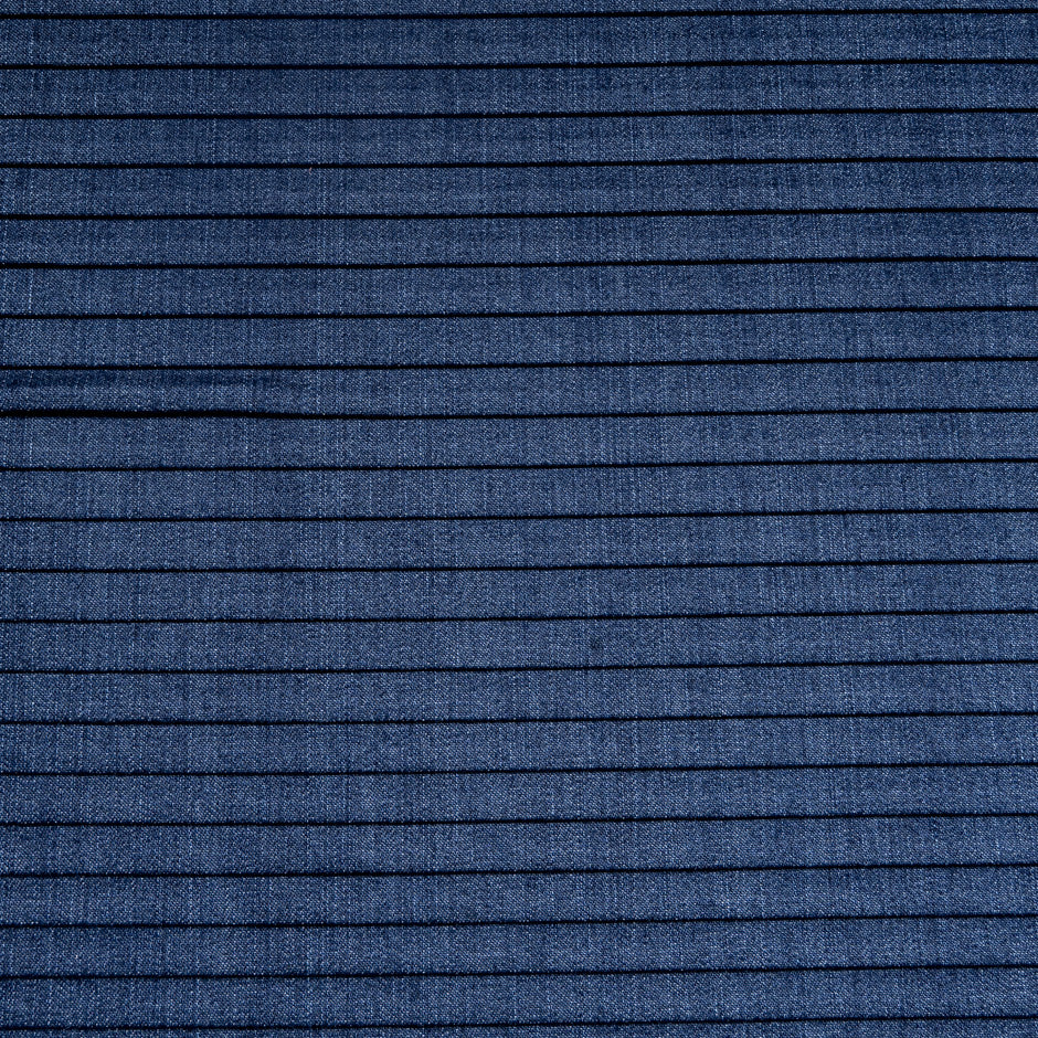 Dark Indigo Blue Pleated Denim