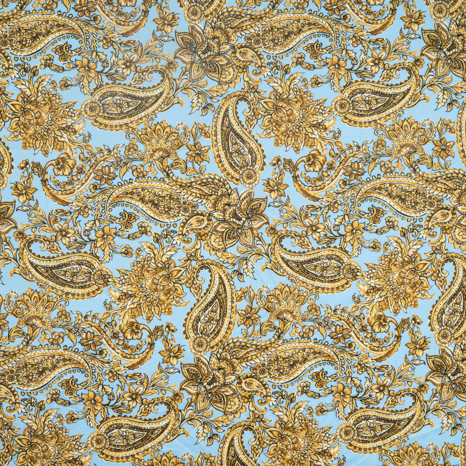 Golden Yellow Paisley Printed Pure Cotton