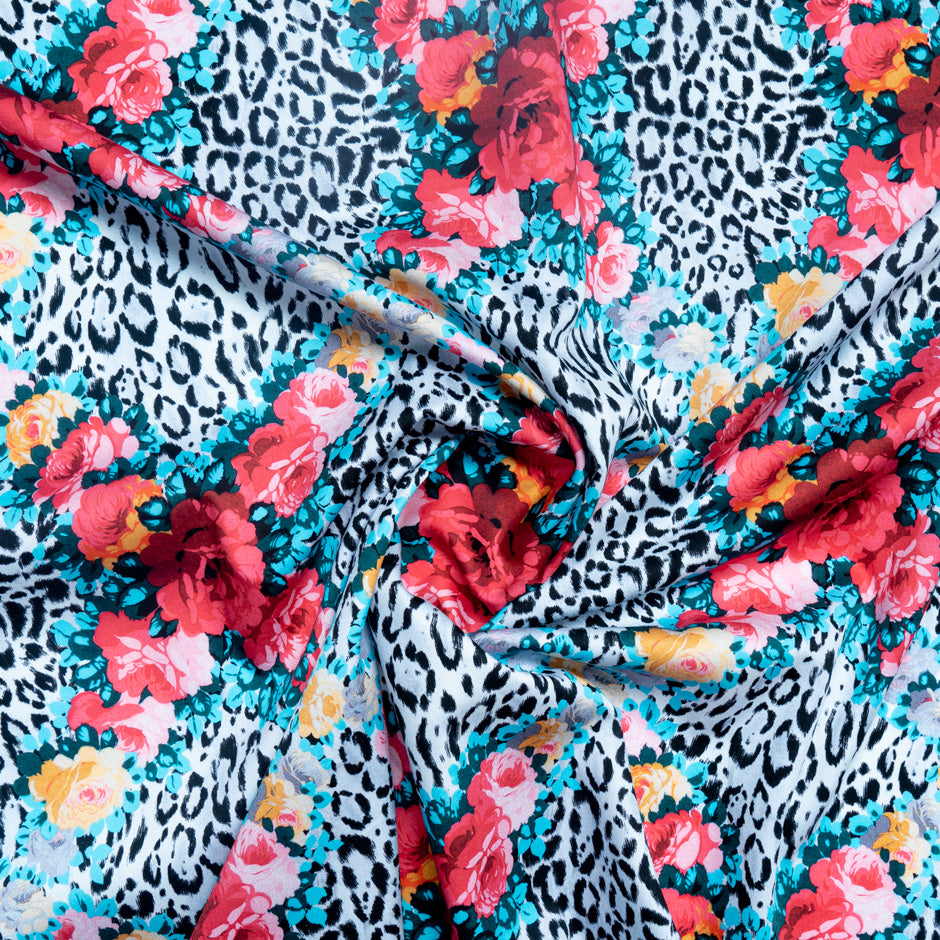 Bright Pink Floral & Animal Printed Luxury Cotton