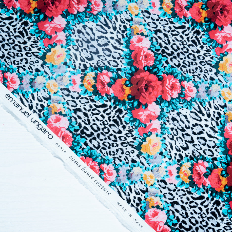 Bright Pink Floral & Animal Printed Luxury Cotton